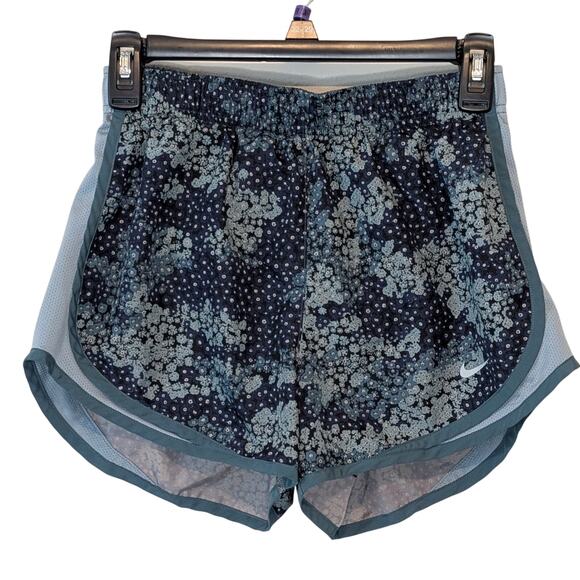 Nike Pants - Nike Dri-Fit Blue Teal Floral Lined Drawstring Athletic Shorts Size Small